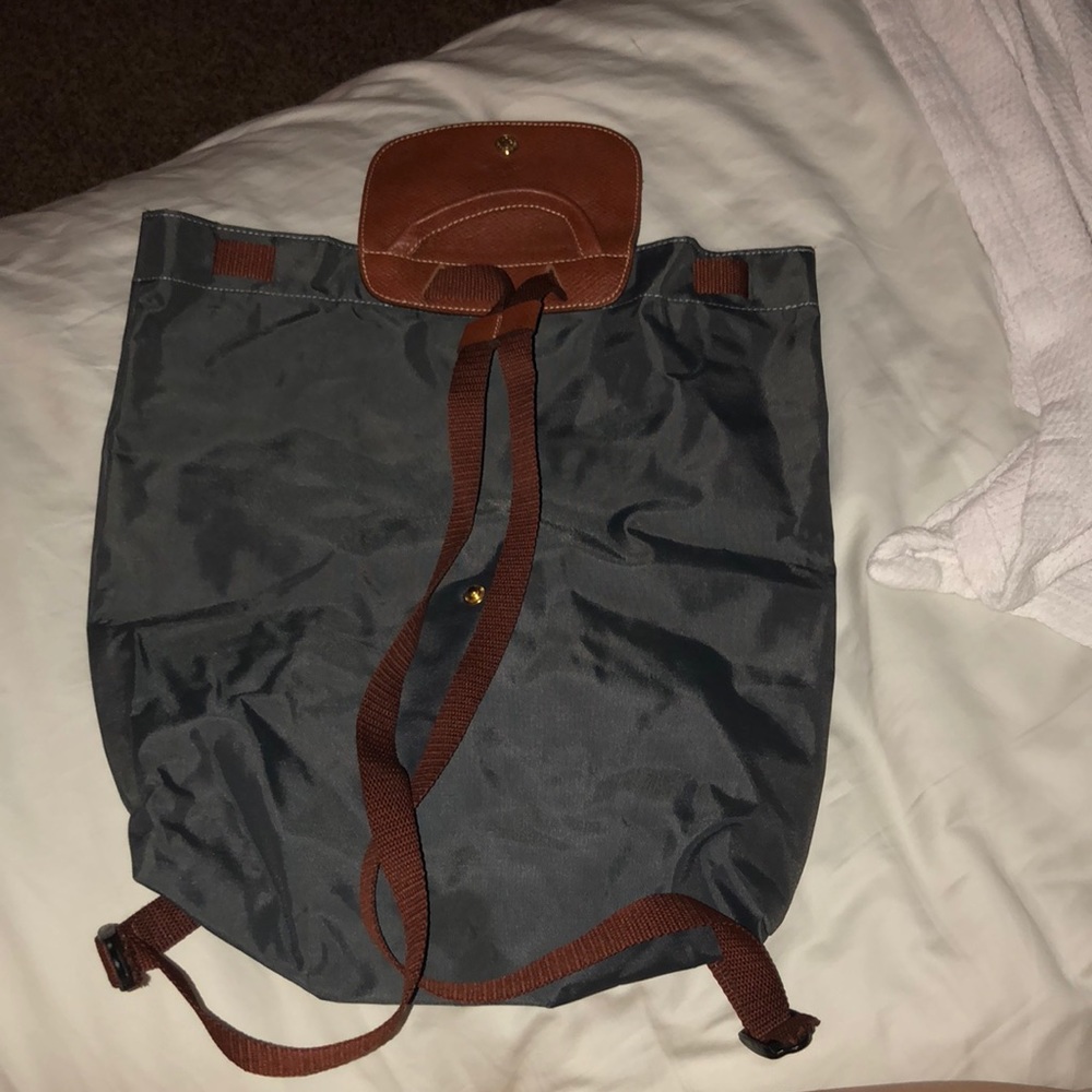 Graphite Longchamp backpack...excellent condition!